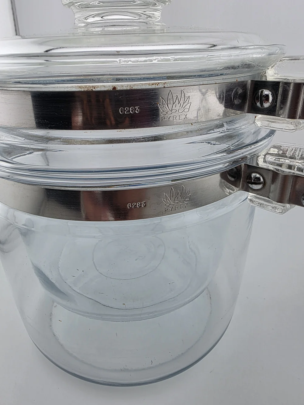 Vintage Pyrex Flameware 6283 Glass Double Boiler Set
